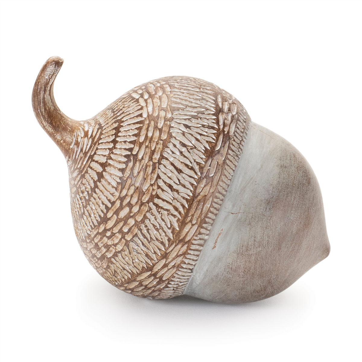 White Washed Etched Acorn (Set of 6) -Ship Only