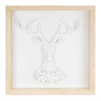 Framed Holiday Deer and Tree Artwork (Set of 2)