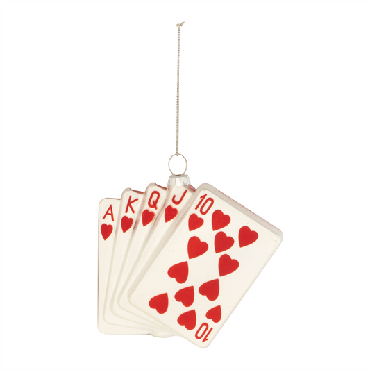 Playing Card Ornament (Set of 12) 3.25"H Glass -Ship Only
