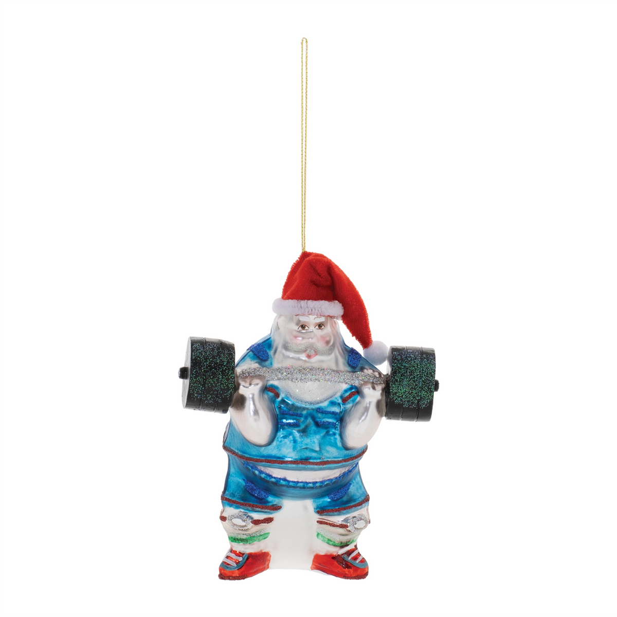 Weight Lifter Santa Ornaments – Set of 6
