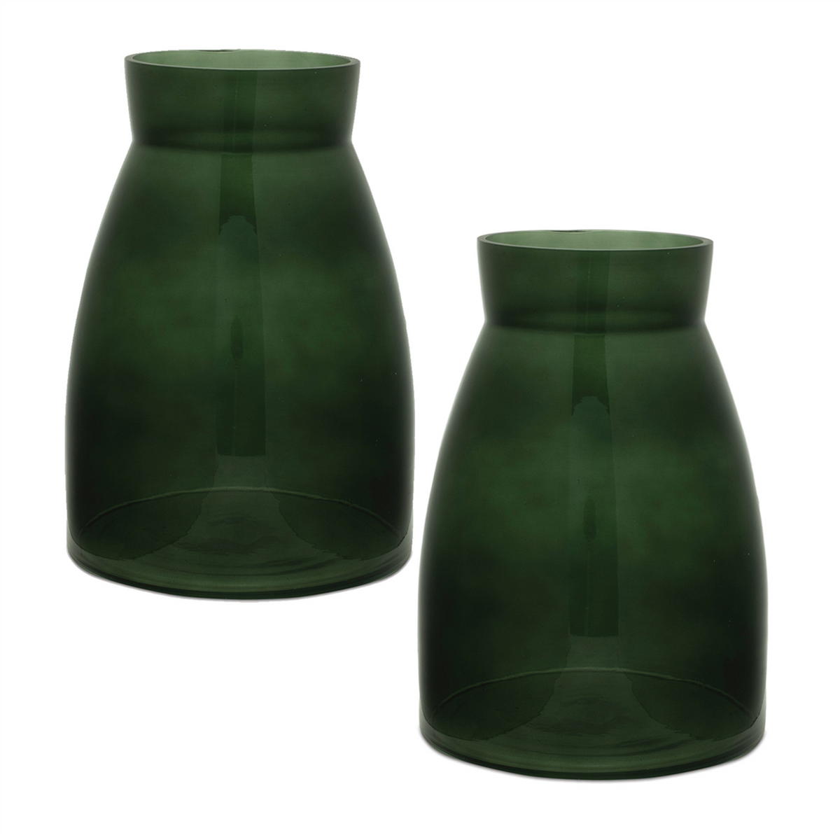 Green Glass Vase (Set of 2) -Ship Only