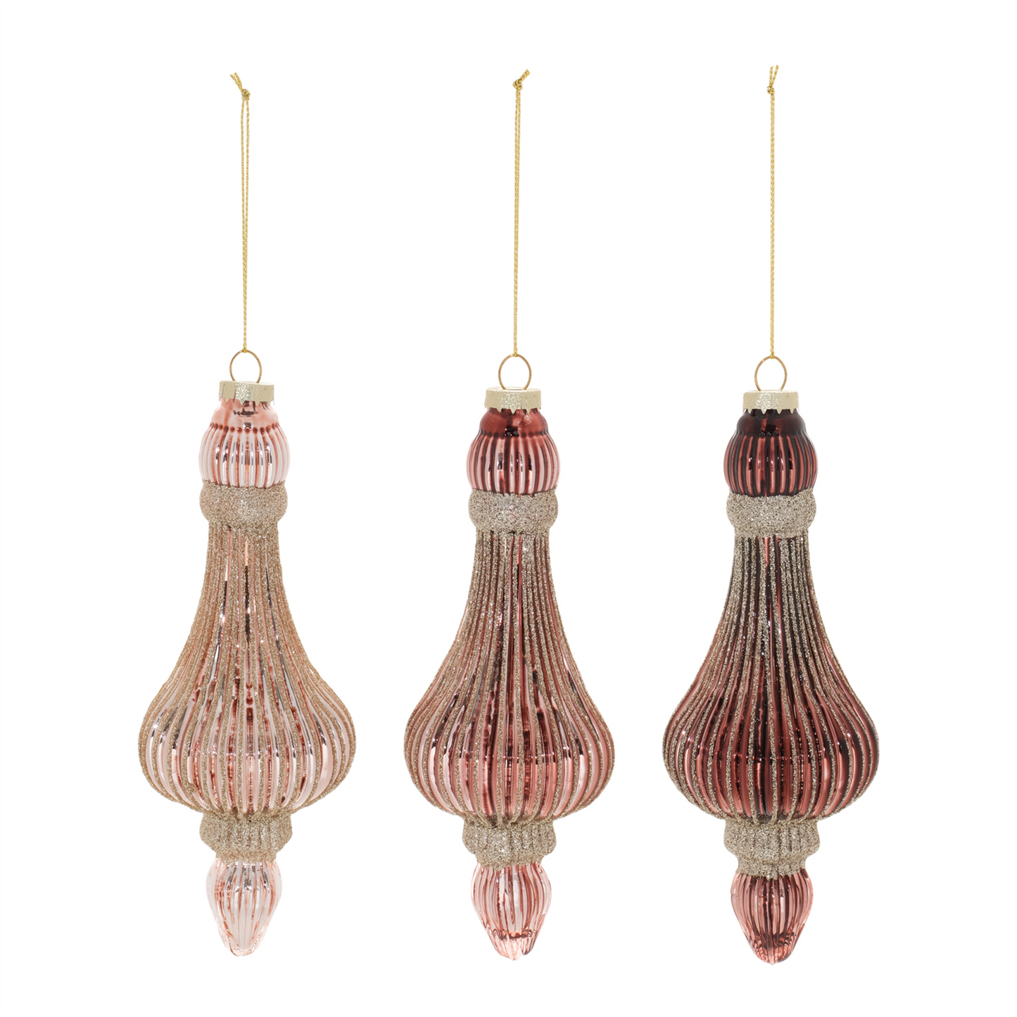 Ornament (Set of 6) 7.5”H Glass