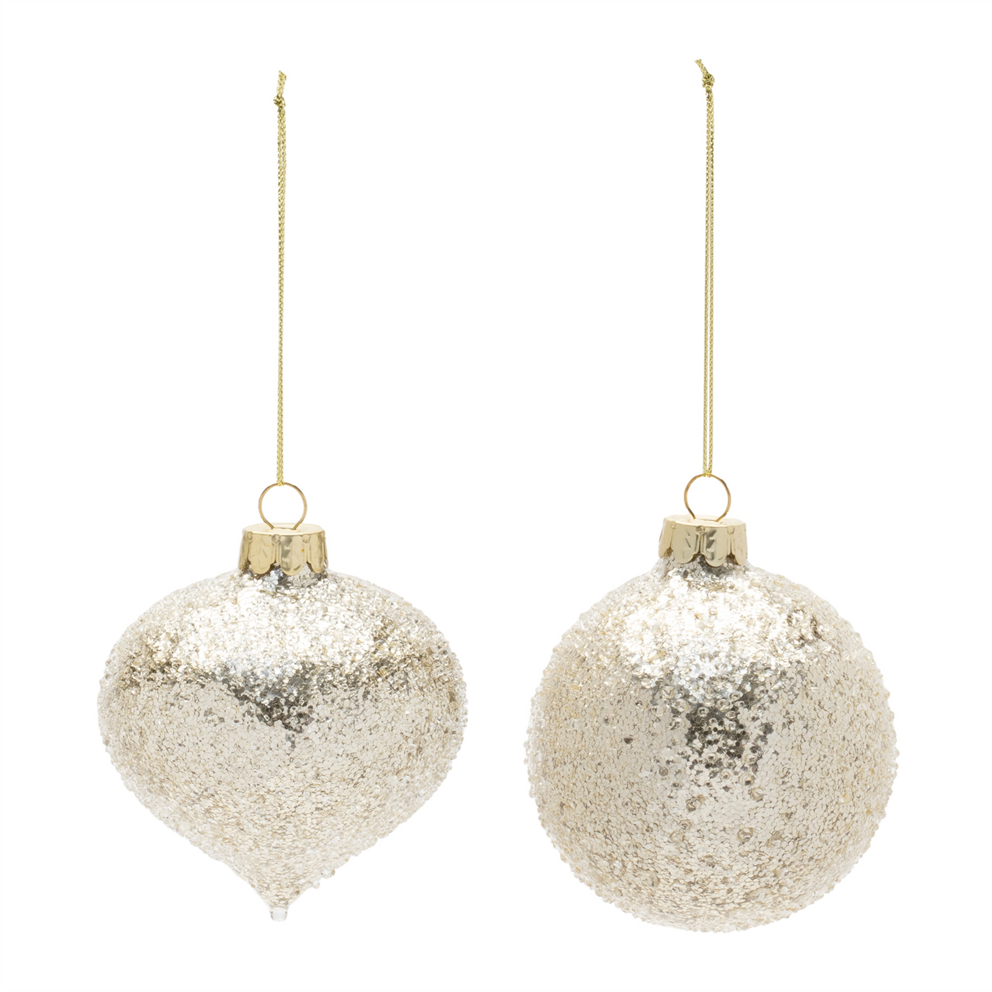Ball Ornament (Set of 12) 3"D, 3.5"H Glass