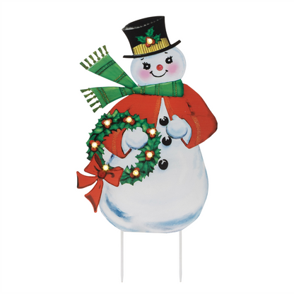 Nostalgic Snowman LED Display 24"H