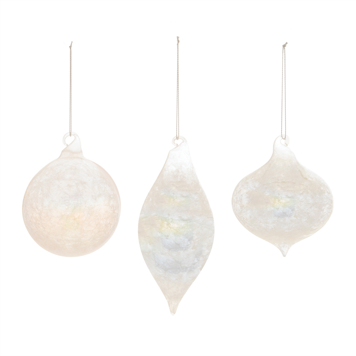 Ornament (Set of 6) 3"D, 3.75"H, 5.5"H Glass -Ship Only