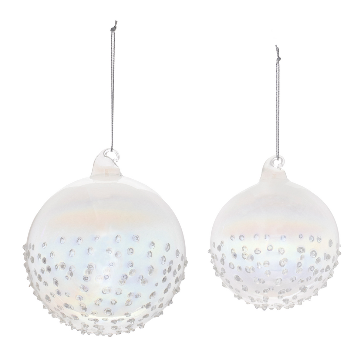 Ball Ornament (Set of 12) 3"D, 4"D Glass -Ship Only