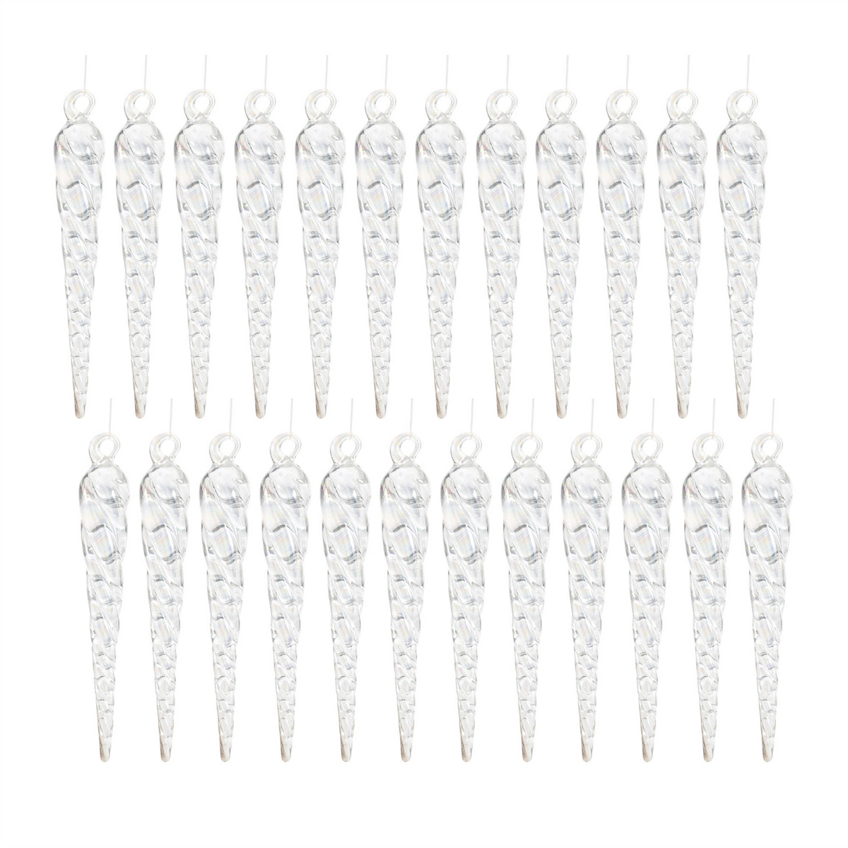 Icicle Ornament (Set of 24) 3.75”H Glass -Ship Only