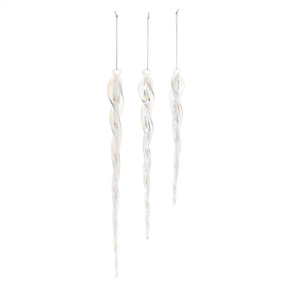 Glass Icicle Ornament (Set of 18)