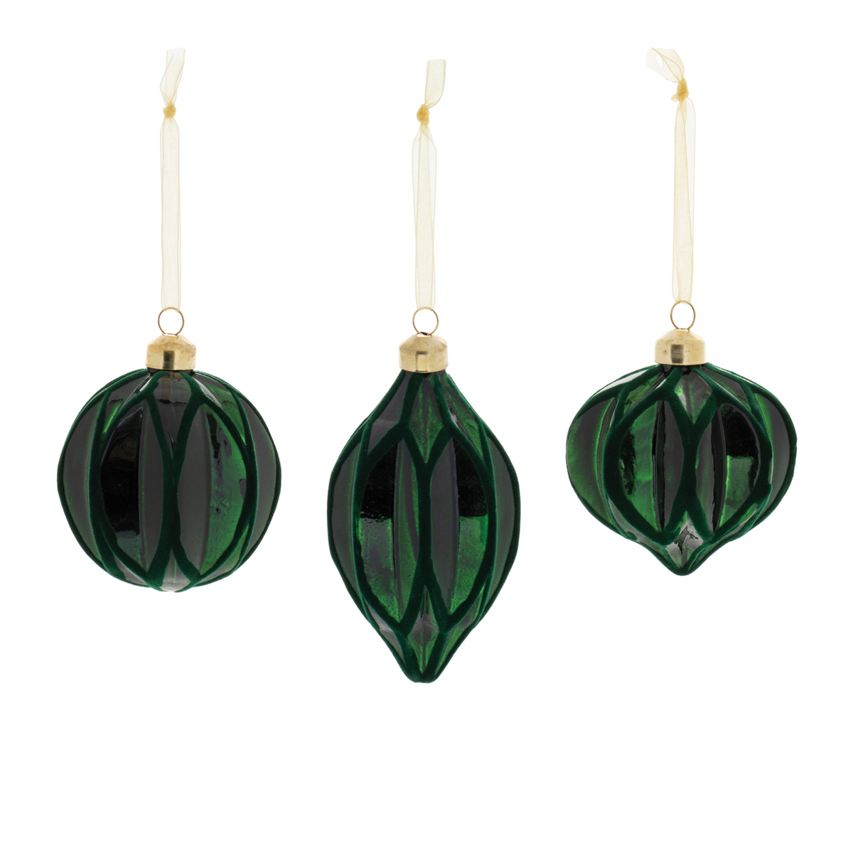 Ornament (Set of 12) 3"D, 3.5"H, 5"H Glass -Ship Only