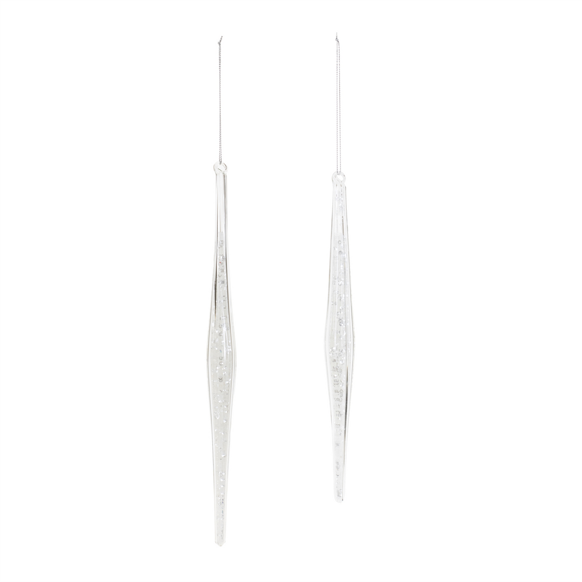 Icicle Ornament (Set of 6) 9.5"H, 11.5"H Glass -Ship Only
