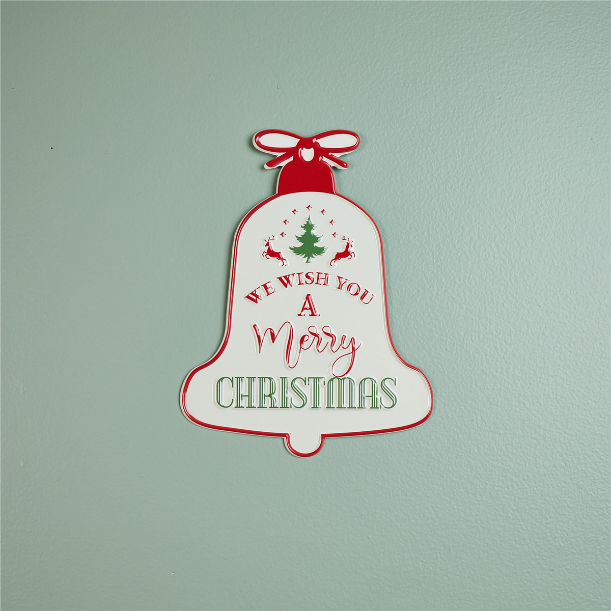 Merry Christmas Bell Sign 7.5"L x 9.75"H Iron -Ship Only