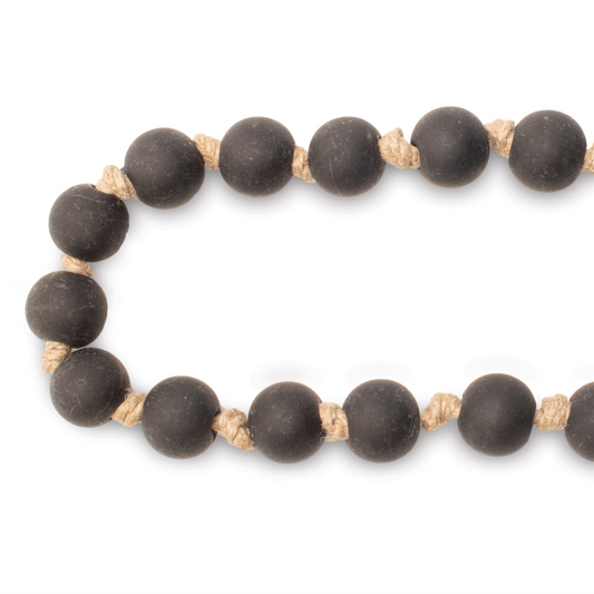Modern Matte Black Bead Garland – Set of 2 -Ship Only