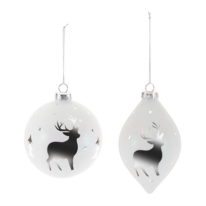 Ornament (Set of 6) 4"D, 5"H Glass