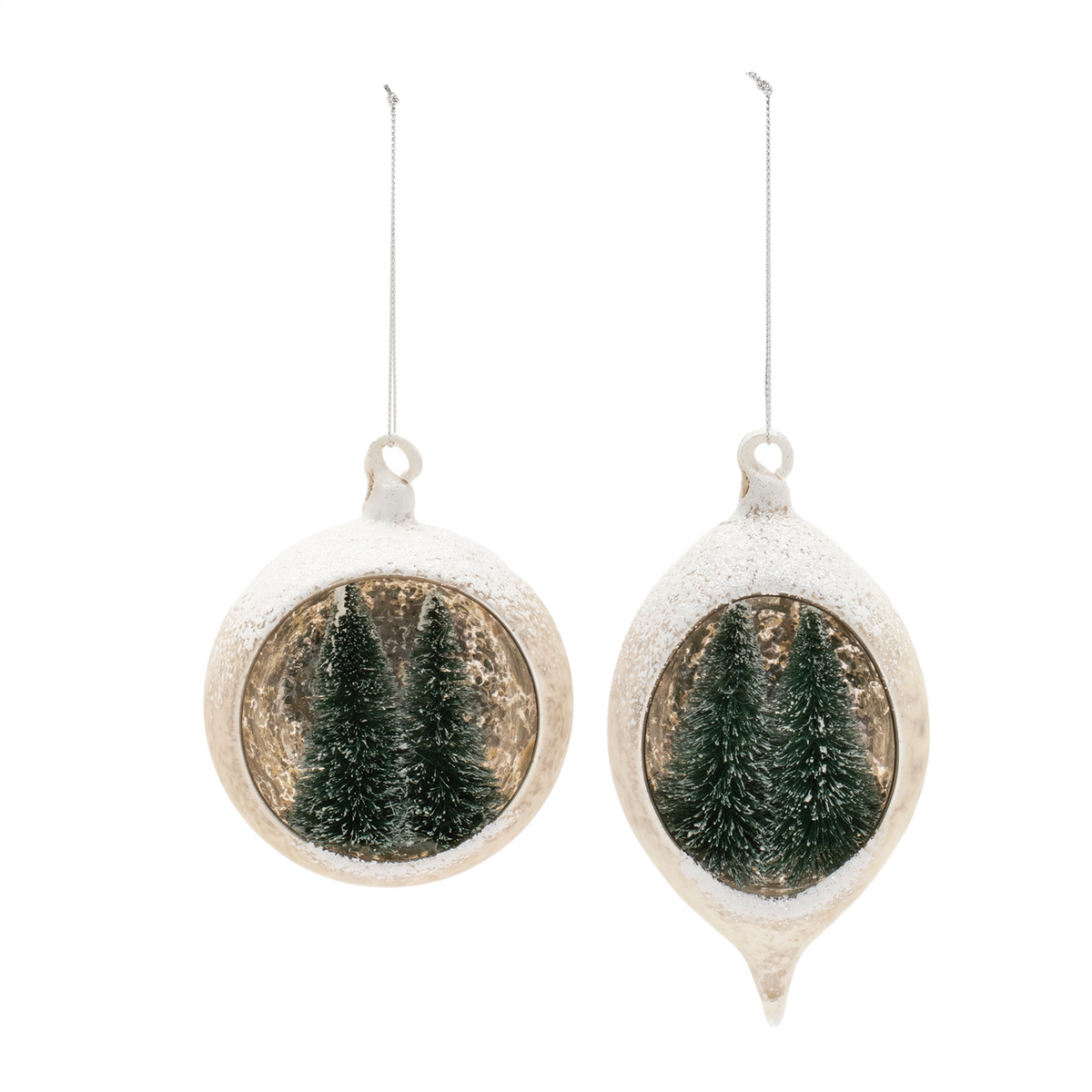 Ornament (Set of 6) 4.5"H, 5.5"H Glass -Ship Only