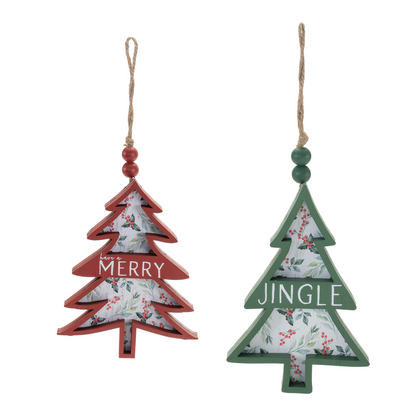 Rustic Tree Ornament (Set of 12)