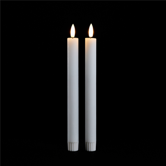 FIA Wick White Taper Candle (Set of 2) -Ship Only