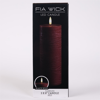 FIA Wick Red Pillar Candle (Set of 2)