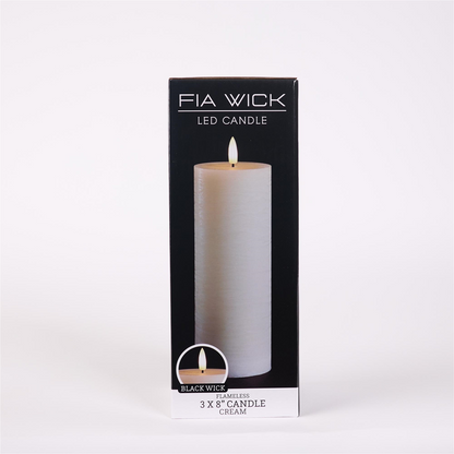 FIA Wick Ivory Pillar Candle (Set of 2)