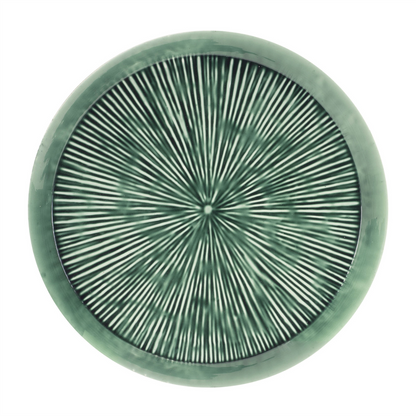 Round Etched Metal Tray 13.5"D