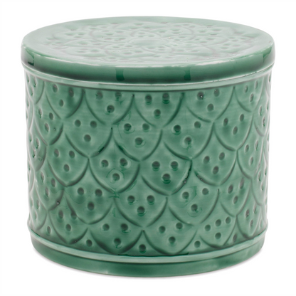 Sage Green Metal Container with Lid (Set of 2)