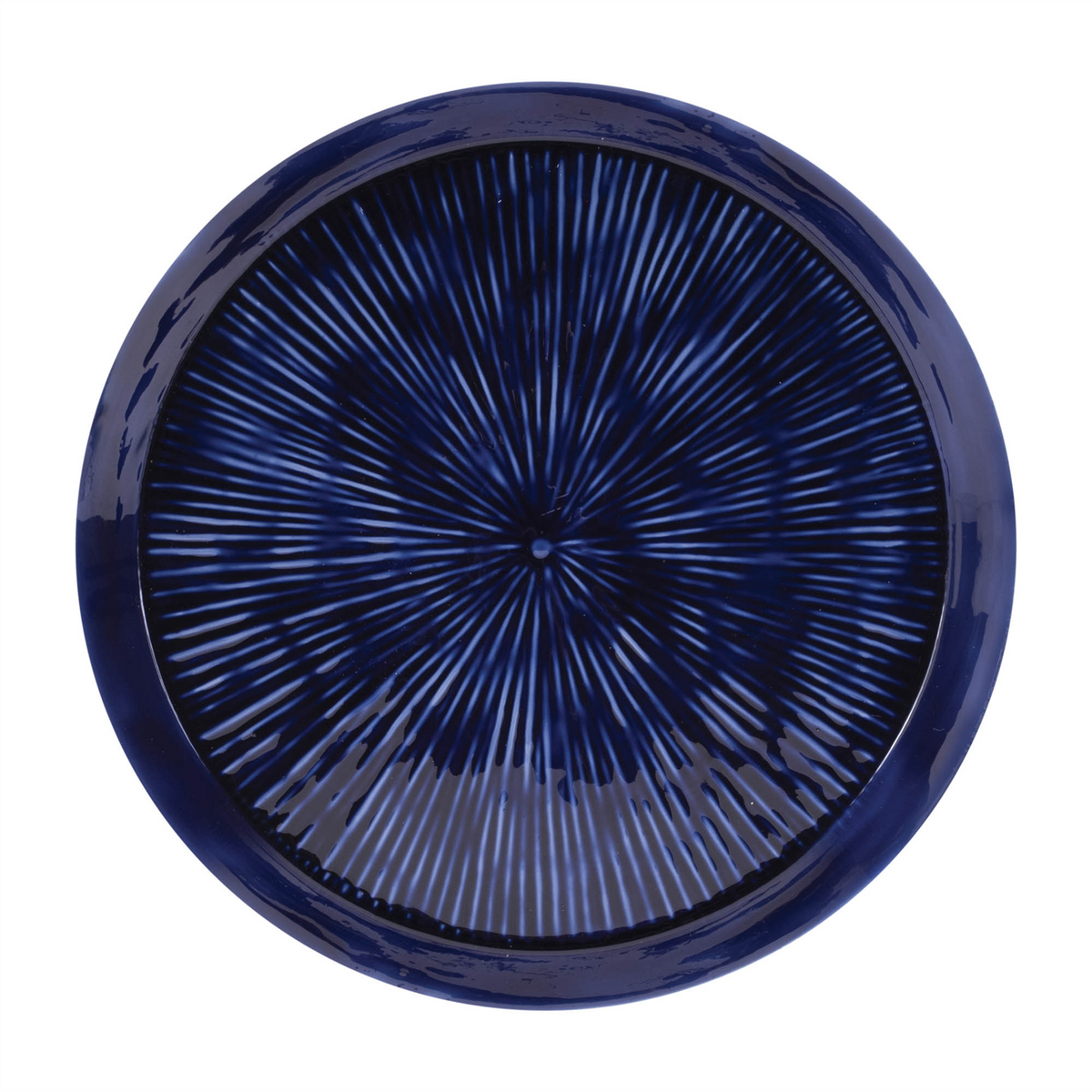 Round Etched Metal Tray 13.5"D
