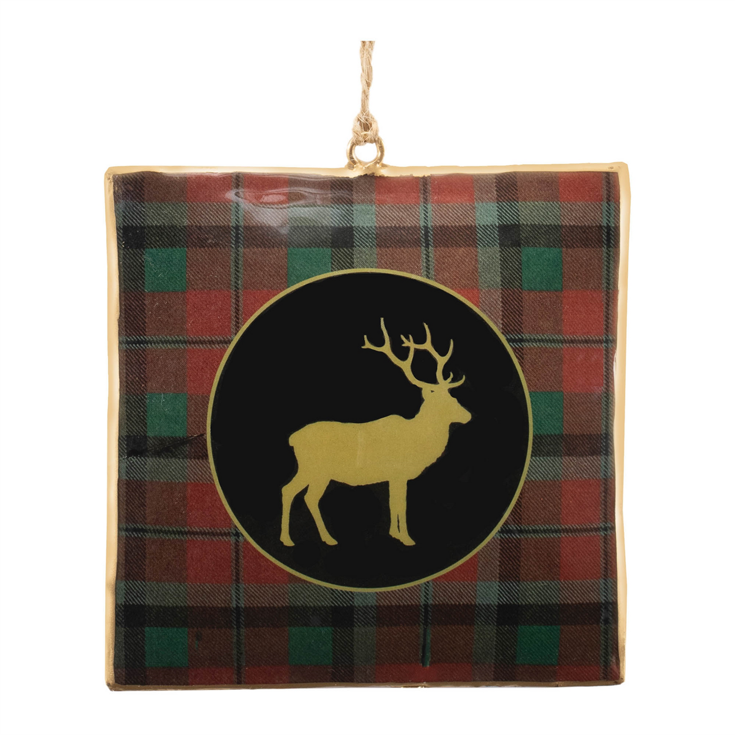 Plaid Square Ornament (Set of 6)