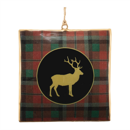 Plaid Square Ornament (Set of 6)