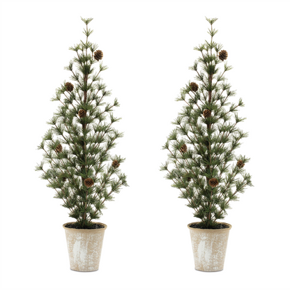 Potted Mini Pine Tree (Set of 2)
