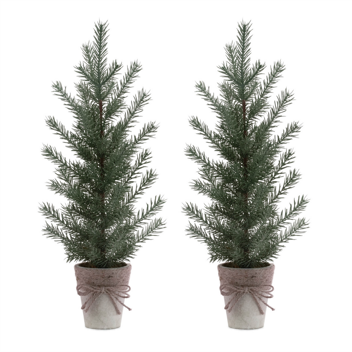 Potted Mini Tree (Set of 2) 23.5”H PVC/Plastic -Ship Only