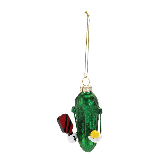 Pickleball Ornament (Set of 12) 3.5"H Glass