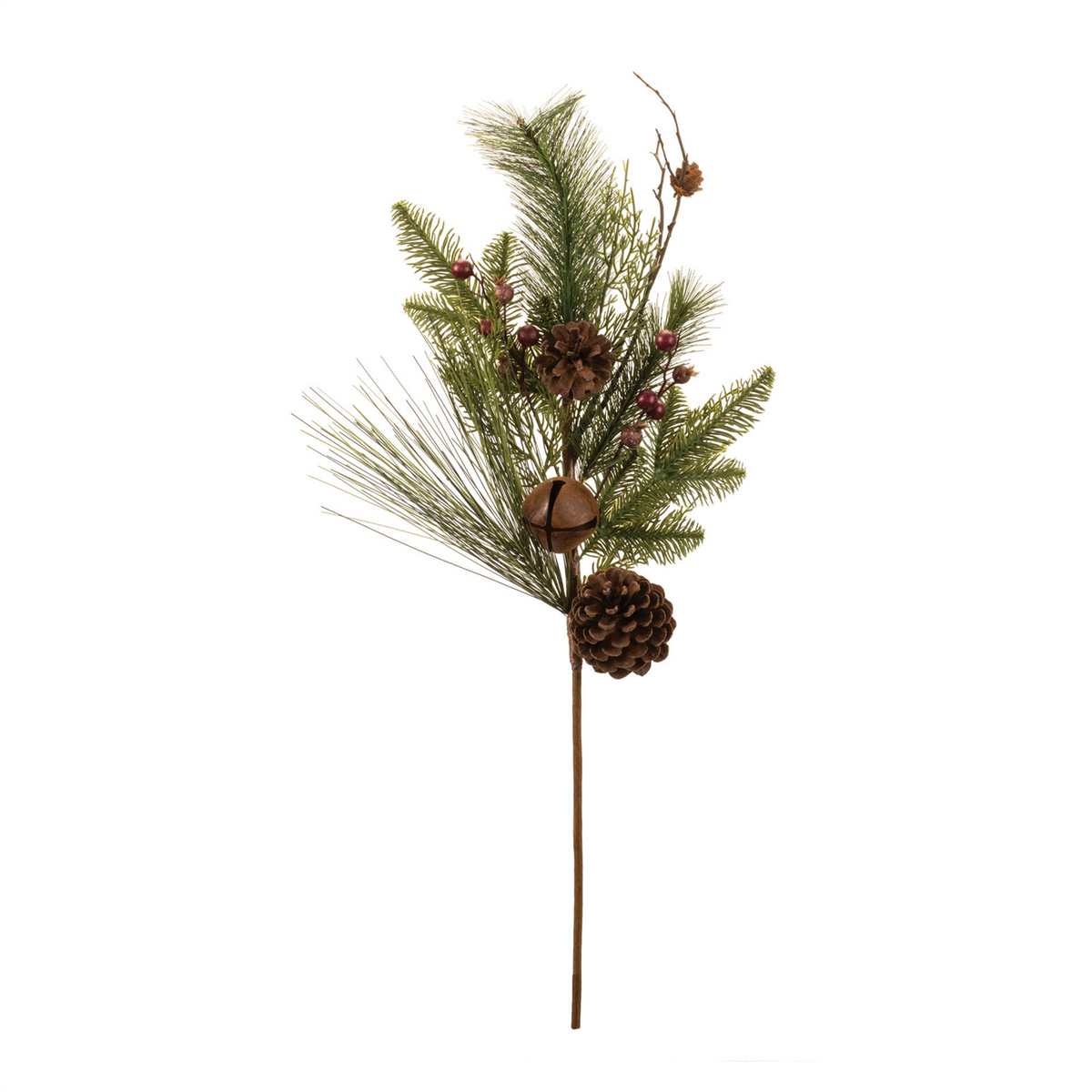 Pine w/Bell Spray (Set of 2) 28.5”H Plastic/Styrofoam/Metal -Ship Only
