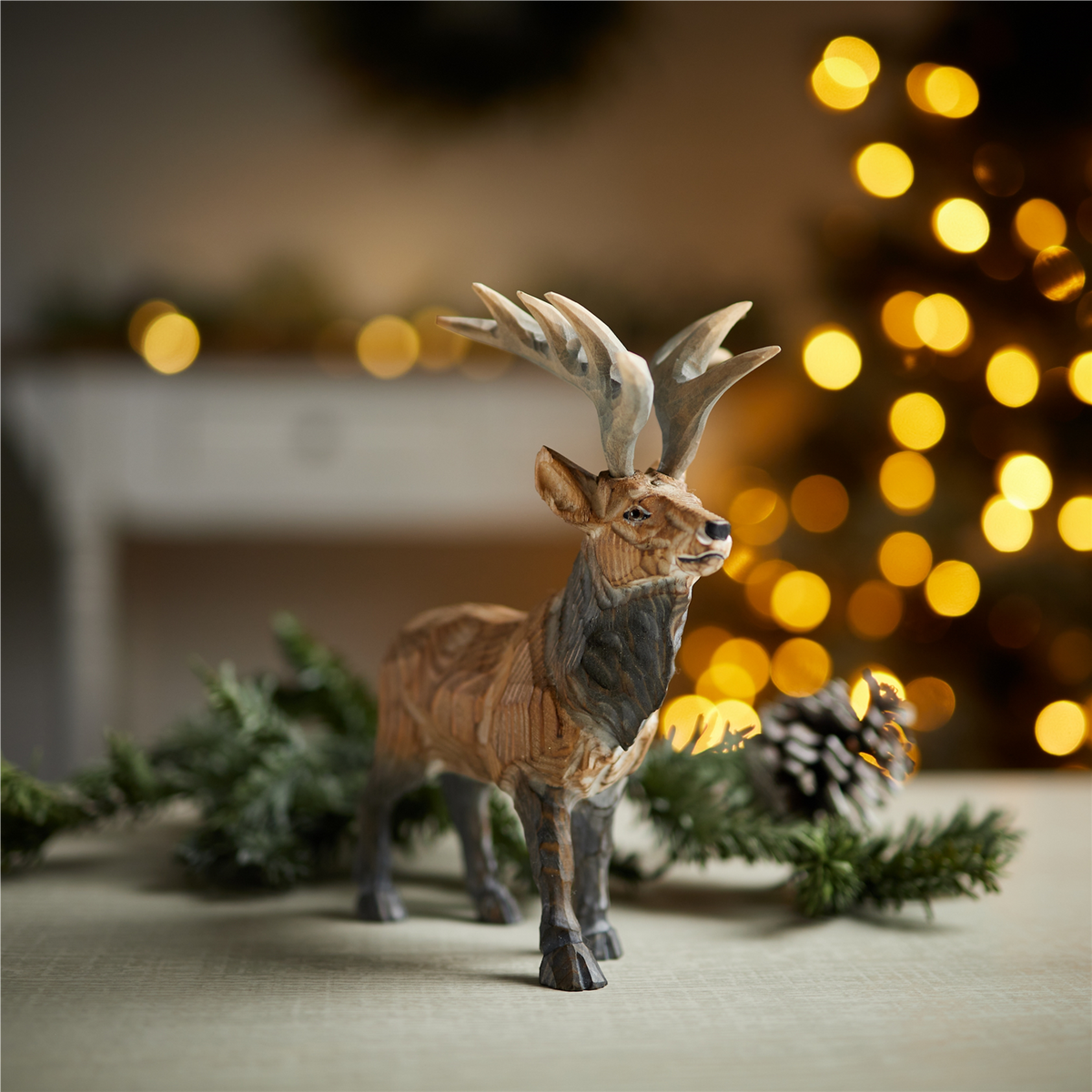 Wooden Deer Figurine -Ship Only