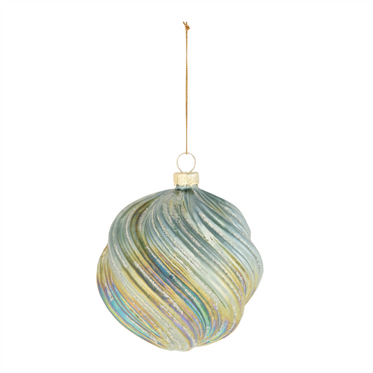 Green Iridescent Ball Ornaments (Set of 6) -Ship Only