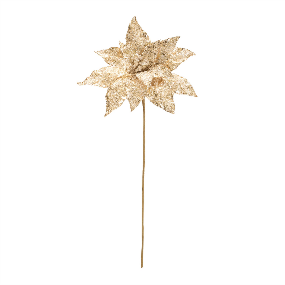 Beaded Poinsettia Flower Stem (Set of 6)