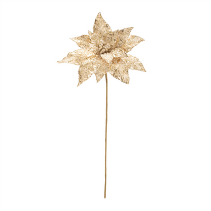 Beaded Poinsettia Flower Stem (Set of 6)