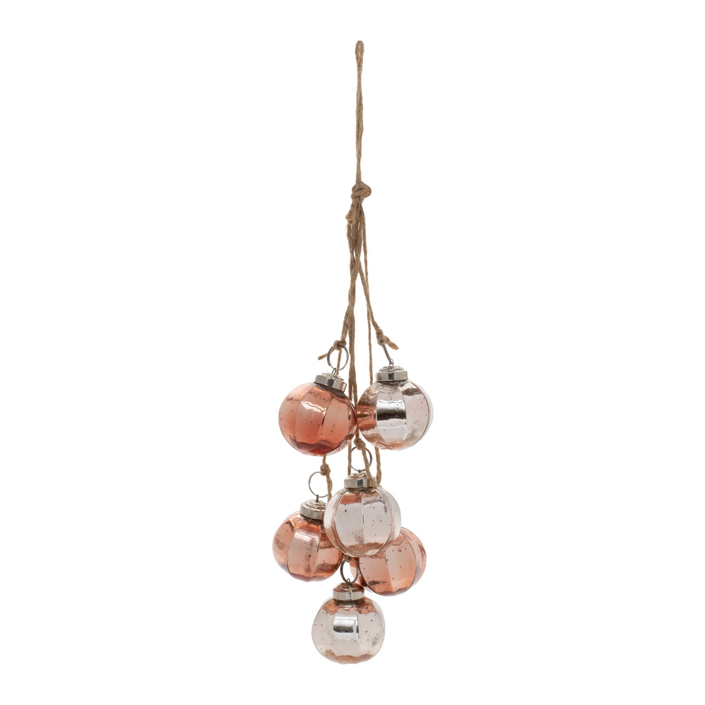 Mini Ornament Cluster (Set of 2) 16”H Glass/Jute