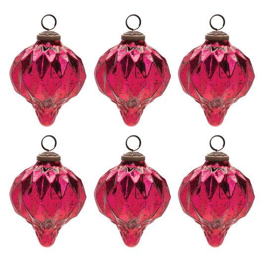 Harliquin Mercury Glass Onion Ornament (Set of 6) -Ship Only