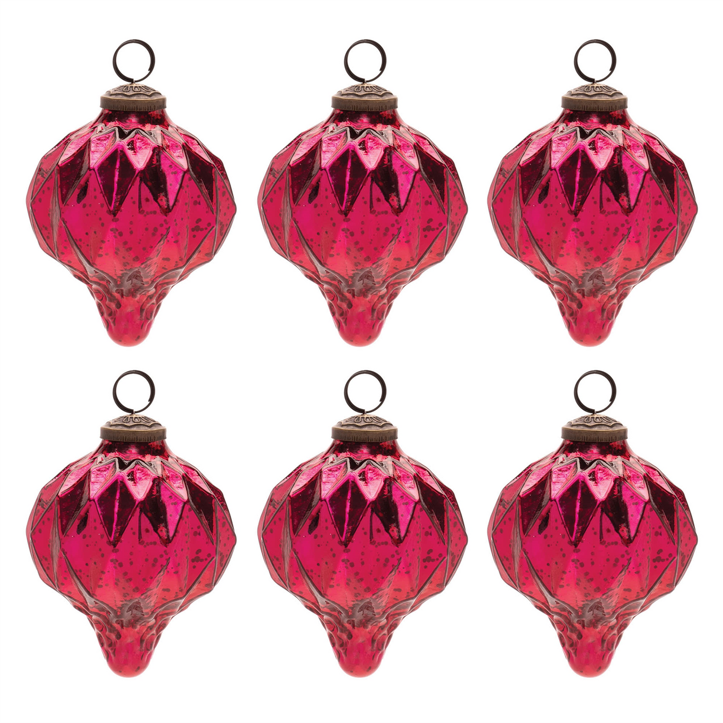 Harliquin Mercury Glass Onion Ornament (Set of 6)