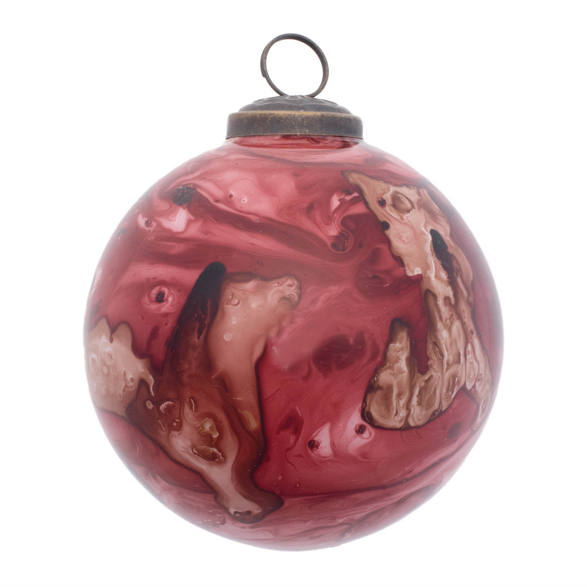 Ornament (Set of 6) 3"D , 4"H Glass -Ship Only