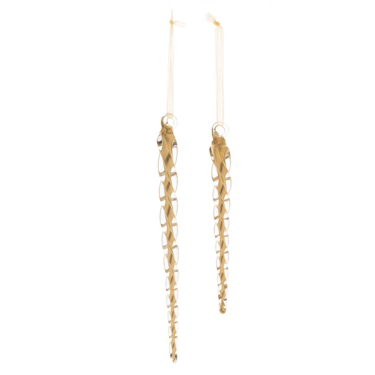 Icicle Ornament (Set of 12) 6.5"H, 8.5"H Glass