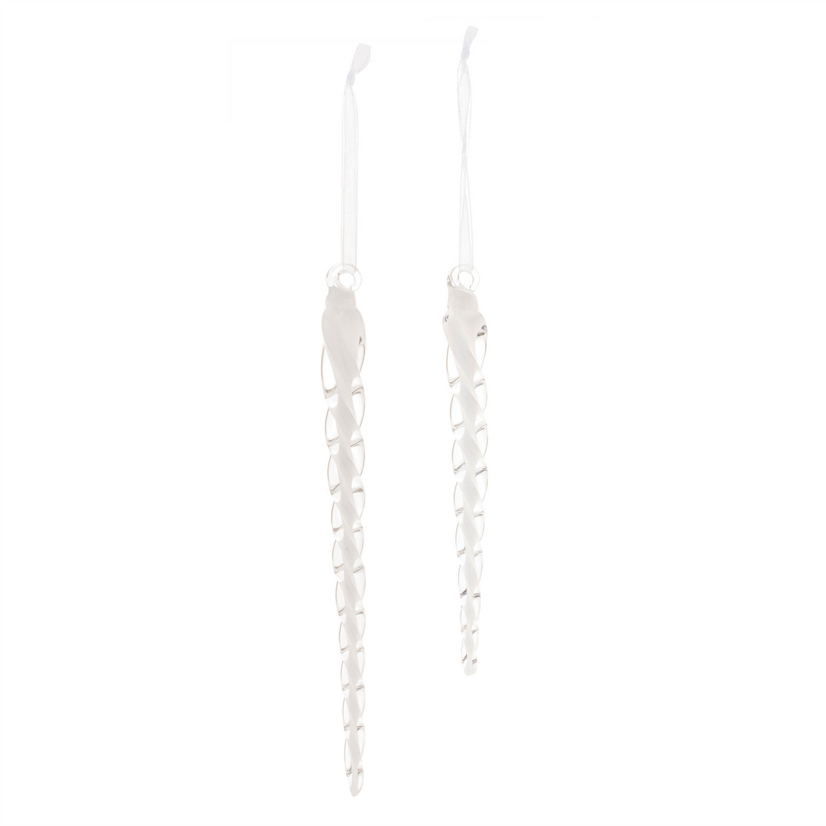 Icicle Ornament (Set of 12) 6.5"H, 8.5"H Glass