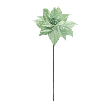 Glittered Poinsettia Flower Stem (Set of 6)