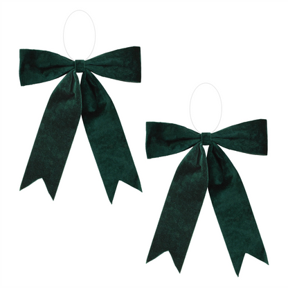 Emerald Green Holiday Bow (Set of 2)