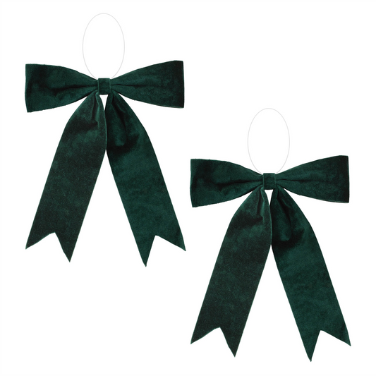 Emerald Green Holiday Bow (Set of 2) -Ship Only