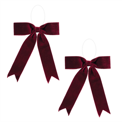 Burgandy Red Holiday Bow (Set of 2)