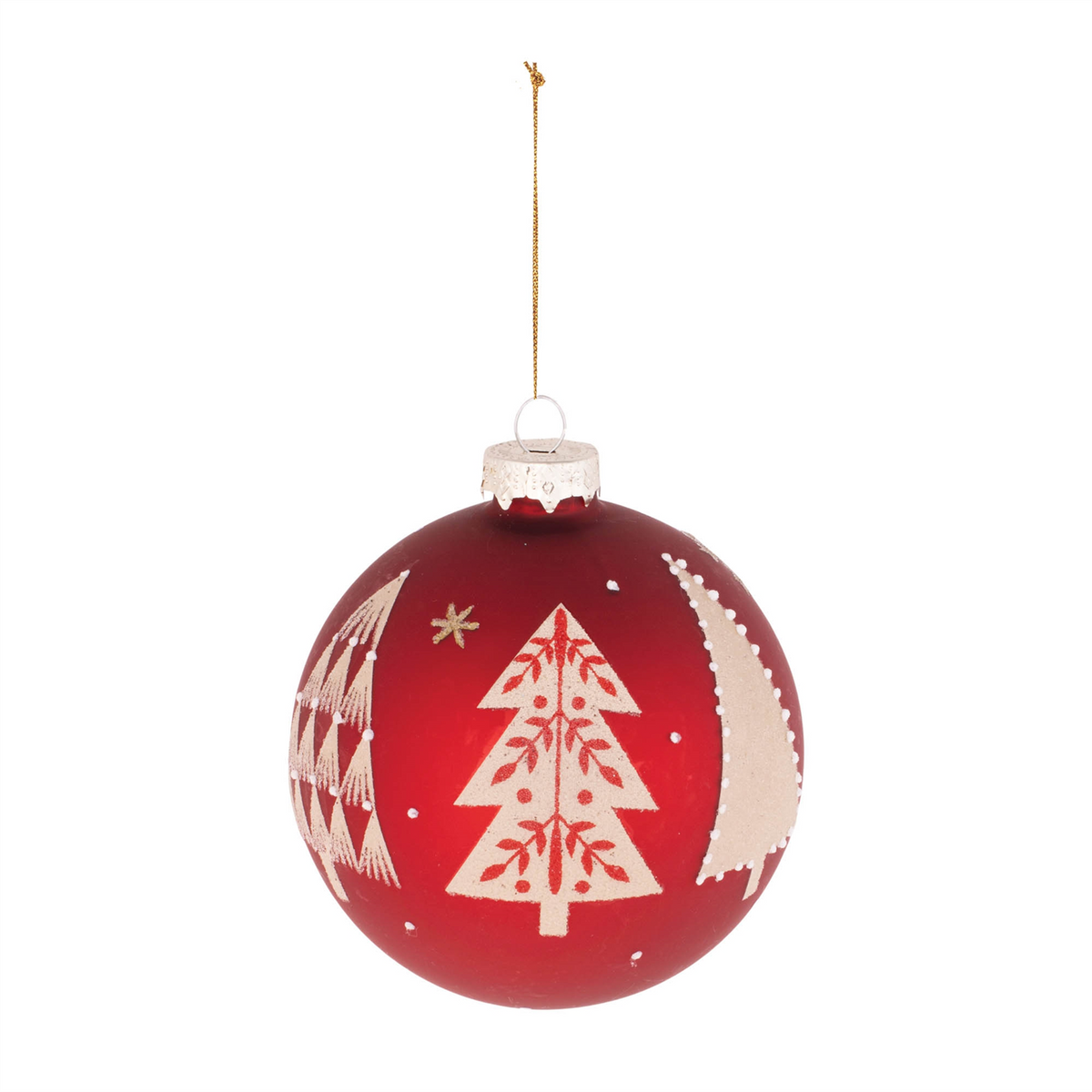 Beaded Pine Tree Ball Ornament (Set of 6) -Ship Only