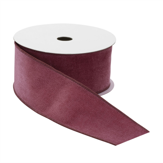 Mauve Red Wired Ribbon 2.5" x 10 Yds. -Ship Only