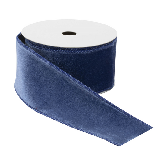 Blue Wired Ribbon 2.5" x 10 Yds. -Ship Only