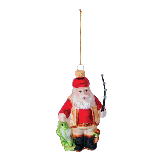 Santa Fishing Ornament (Set of 6)