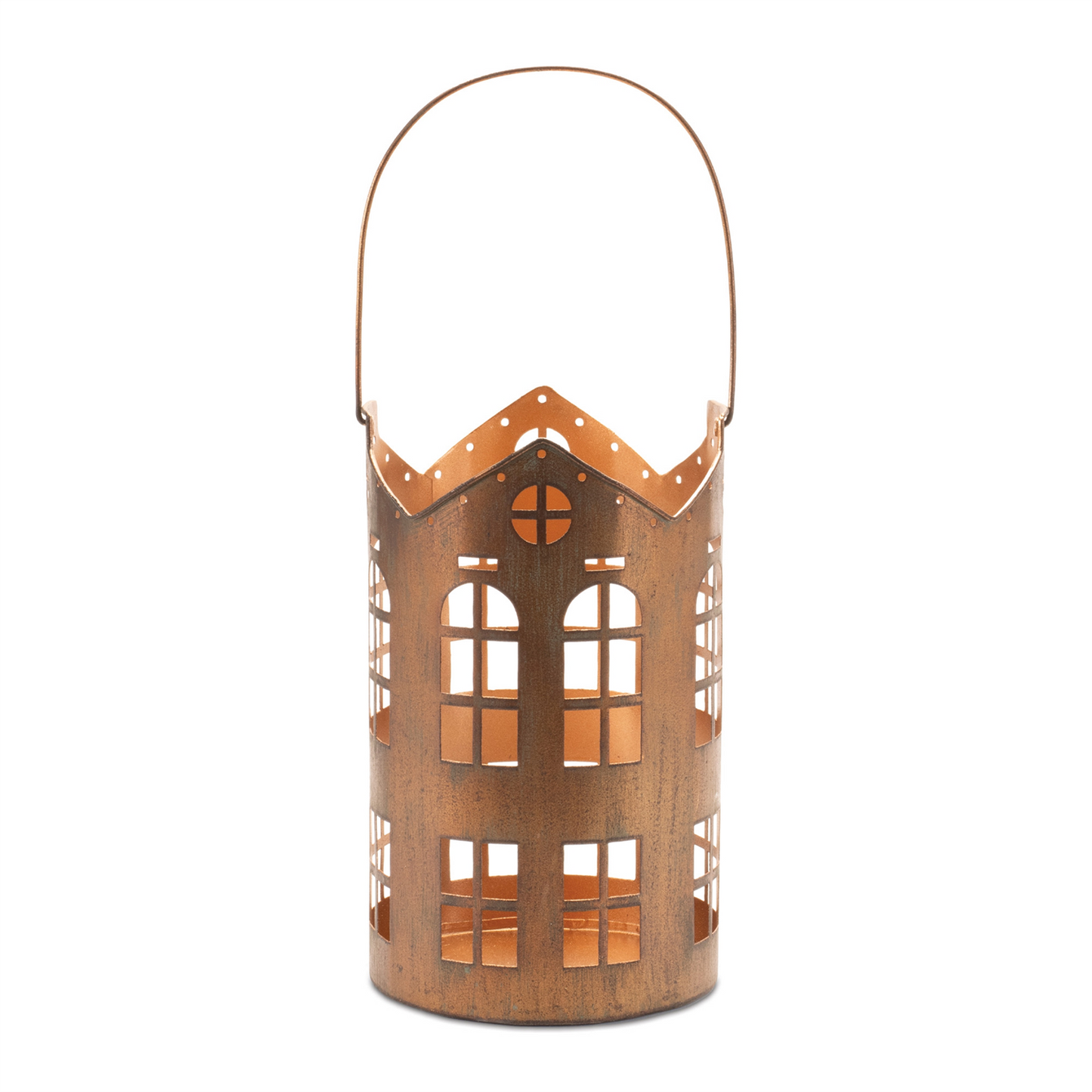 Punched Metal House Lantern (Set of 2)